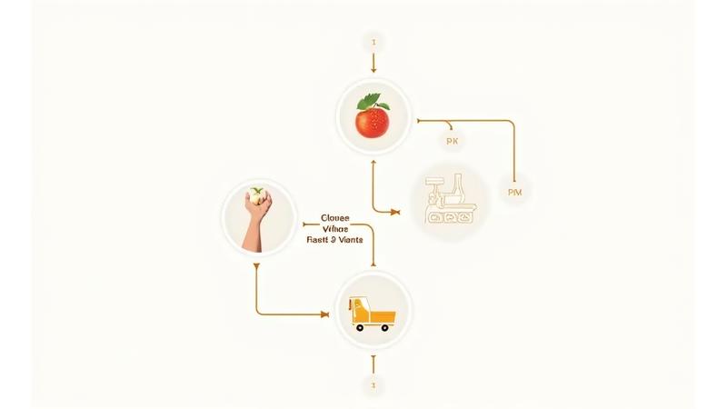 Infografik Carta Aliran Proses Kualiti Ceria Citrus Hub: Sumber, Pemprosesan, Kawalan, Penghantaran